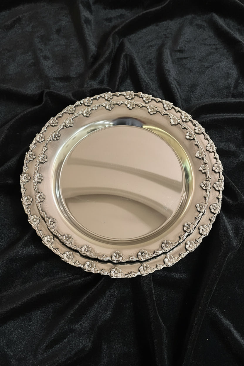 floral rounded tray