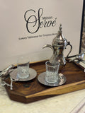 wood Tray with 3 cups & a dala