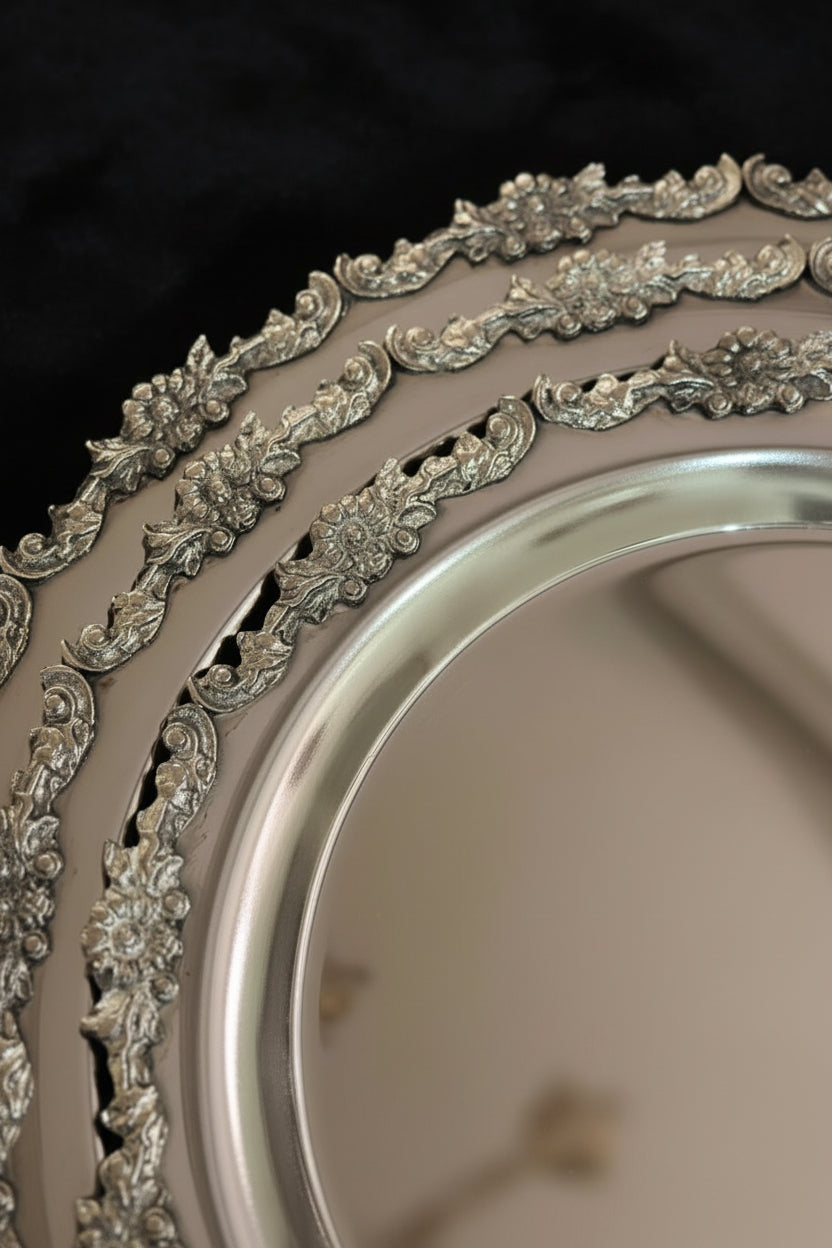 French FLORAL ROUND TRAYS